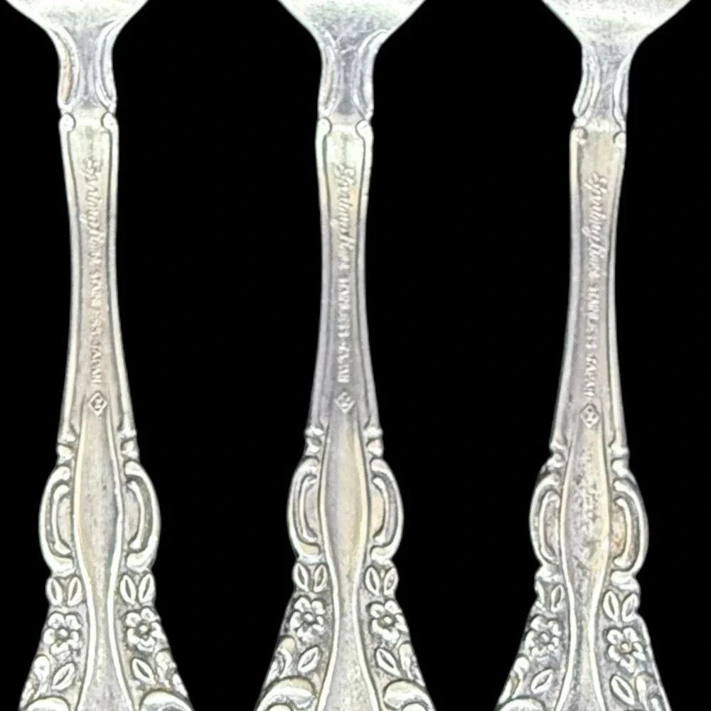 Springtime Salad Forks‎ Stainless Steel Japan Flowers & Swirls Set Of 3
